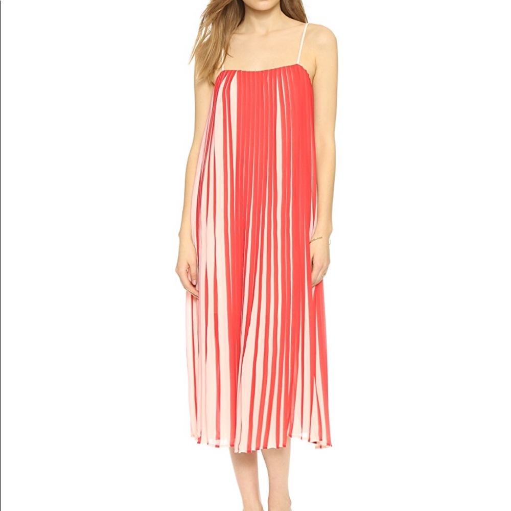 Club Monaco Lisette Pleated Stripe Maxi Dress Sz 4